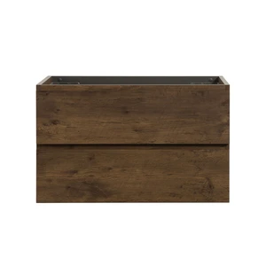 Wall Mount Cabinet Without Basin, Color with Two Drawers Pre Assembled, Walnut, Melamine, Vanities Wall Mount Cabinet Without Basin, Color with Two Drawers Pre Assembled, Walnut, Melamine, Vanities