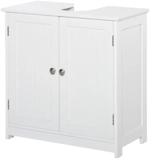23.5 Inch Pedestal Sink Storage Cabinet, Freestanding Under Sink Cabinet with Shape Cut Out and Adjustable Shelf 23.5 Inch Pedestal Sink Storage Cabinet, Freestanding Under Sink Cabinet with Shape Cut Out and Adjustable Shelf