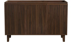 48 Inch Freestanding Vanity Base Only, Striped Doors Disassembled Sink Faucet and Drain Not Included Color, Walnut 48 Inch Freestanding Vanity Base Only, Striped Doors Disassembled Sink Faucet and Drain Not Included Color, Walnut