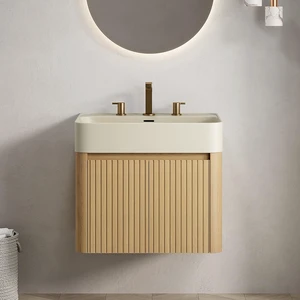 24 Inch Vanity and Sink, Floating Storage Cabinet Solid Surface Integrated Basin with Pre Drilled Faucet Holes 24 Inch Vanity and Sink, Floating Storage Cabinet Solid Surface Integrated Basin with Pre Drilled Faucet Holes