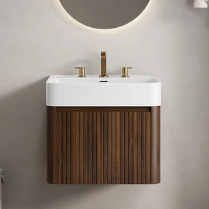 24 Inch Vanity and Sink, Floating Storage Cabinet Solid Surface Integrated Basin with Pre Drilled Faucet Holes 24 Inch Vanity and Sink, Floating Storage Cabinet Solid Surface Integrated Basin with Pre Drilled Faucet Holes