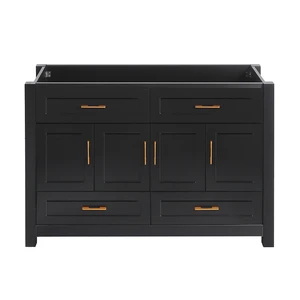 48 Inch Vanity Abundant Storage Cabinet Soft Close Doors and 4 Drawers Excluding the Ceramic Basin, Black, MDF 48 Inch Vanity Abundant Storage Cabinet Soft Close Doors and 4 Drawers Excluding the Ceramic Basin, Black, MDF