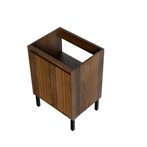 24 Inch Vanity Cabinet Without Sink Freestanding Fluted Vanity with Doors, Matte Brown, MDF, Vanities 24 Inch Vanity Cabinet Without Sink Freestanding Fluted Vanity with Doors, Matte Brown, MDF, Vanities