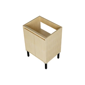 24 Inch Vanity Cabinet Without Sink Freestanding Fluted Vanity with Doors, Oak, MDF, Vanities 24 Inch Vanity Cabinet Without Sink Freestanding Fluted Vanity with Doors, Oak, MDF, Vanities