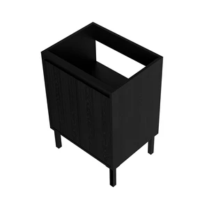 24 Inch Vanity Cabinet Without Sink Freestanding Fluted Vanity with Doors, Matt Black, MDF, Vanities 24 Inch Vanity Cabinet Without Sink Freestanding Fluted Vanity with Doors, Matt Black, MDF, Vanities