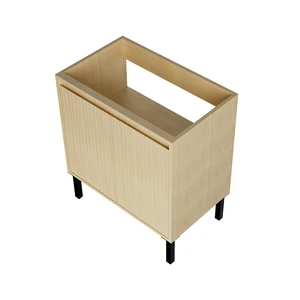 30 Inch Vanity Cabinet Without Sink Freestanding Fluted Vanity with Doors, Light Oak, MDF, Vanities 30 Inch Vanity Cabinet Without Sink Freestanding Fluted Vanity with Doors, Light Oak, MDF, Vanities