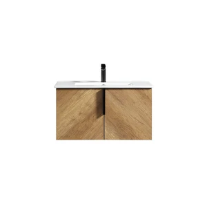 36 Inch Vanity Cabinet Without Sink Oak Wall Mounted Floating Vanity with Doors, Golden Oak, MDF, Vanities 36 Inch Vanity Cabinet Without Sink Oak Wall Mounted Floating Vanity with Doors, Golden Oak, MDF, Vanities