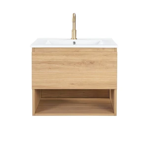 24 Inch Vanity Cabinet Without Sink Oak Wall Mounted Floating Vanity with Drawers, MDF, Vanities 24 Inch Vanity Cabinet Without Sink Oak Wall Mounted Floating Vanity with Drawers, MDF, Vanities