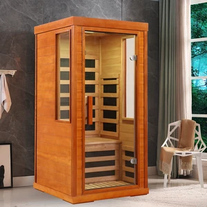 1 Person Far Infrared Sauna, Red, Solid Wood 1 Person Far Infrared Sauna, Red, Solid Wood
