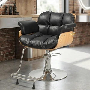 Barber Salon and Spa Chair for Hair Stylist with Hydraulic Pump Wooden Beauty Styling Chair for Barbershop with Thicken Barber Salon and Spa Chair for Hair Stylist with Hydraulic Pump Wooden Beauty Styling Chair for Barbershop with Thicken