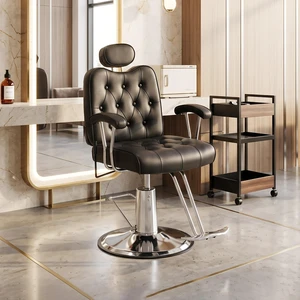 Barber Salon Chair for Hair Stylist, Height Adjustable Hydraulic Hair Reclining Salon Chairs Degrees Rotation Function Barber Salon Chair for Hair Stylist, Height Adjustable Hydraulic Hair Reclining Salon Chairs Degrees Rotation Function