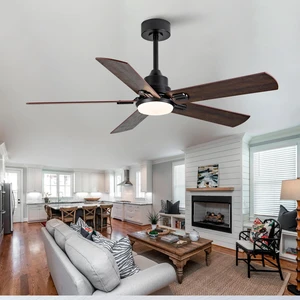 Smart 52 Inch Indoor Outdoor Ceiling Fan, Dual Finish Blade Dimmable LED Speed Quiet Motor Reversible, Black Dark Smart 52 Inch Indoor Outdoor Ceiling Fan, Dual Finish Blade Dimmable LED Speed Quiet Motor Reversible, Black Dark
