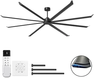 Large Size Motor Ceiling Fan with Aluminum Blades, Speed Remote Control Adjust Height Down Rods Commercial Ceiling Fan Large Size Motor Ceiling Fan with Aluminum Blades, Speed Remote Control Adjust Height Down Rods Commercial Ceiling Fan