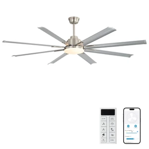 84 Inch Motor Ceiling Fan with Dimmable and Blade Aluminum Blades, Nickel, Aluminium, Fans 84 Inch Motor Ceiling Fan with Dimmable and Blade Aluminum Blades, Nickel, Aluminium, Fans