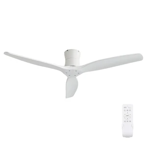 52 Inch Ceiling Fan, Flush Mount Low Profile Blades with Remote Control Quite Motor, White, Metal and Wood, Fans 52 Inch Ceiling Fan, Flush Mount Low Profile Blades with Remote Control Quite Motor, White, Metal and Wood, Fans