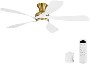 52 Inch Ceiling Fan, Color Temperatures Dimmable Memory Function Reversible Motor Timer Remote Control Included, Golden 52 Inch Ceiling Fan, Color Temperatures Dimmable Memory Function Reversible Motor Timer Remote Control Included, Golden