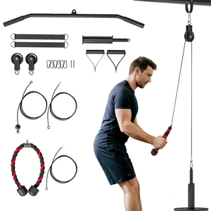 Weight Pulley System, Cable Pulley System with Universal Loading Pin for Lat Pull Down Biceps Curl Workout, Red, Steel Weight Pulley System, Cable Pulley System with Universal Loading Pin for Lat Pull Down Biceps Curl Workout, Red, Steel