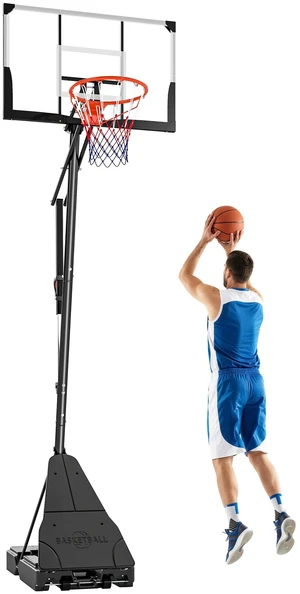 Basketball Hoop Outdoor Portable, 8 to 10 ft Adjustable Basketball Goal 47 Inch Shatterproof Backboard Shock Basketball Hoop Outdoor Portable, 8 to 10 ft Adjustable Basketball Goal 47 Inch Shatterproof Backboard Shock