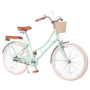 24 Inch Beach Cruiser Bike for Women, Commuter Bicycle with Front Basket High Carbon Steel Frame City Bike for Outdoor 24 Inch Beach Cruiser Bike for Women, Commuter Bicycle with Front Basket High Carbon Steel Frame City Bike for Outdoor