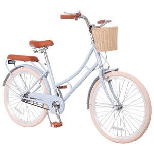 24 Inch Beach Cruiser Bike for Women, Commuter Bicycle with Front Basket High Carbon Steel Frame City Bike for Outdoor 24 Inch Beach Cruiser Bike for Women, Commuter Bicycle with Front Basket High Carbon Steel Frame City Bike for Outdoor