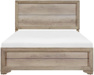 Natural Finish Eastern King Bed 1 pc Wooden Furniture Melamine Laminate, Wood, Beds Frames Bases Natural Finish Eastern King Bed 1 pc Wooden Furniture Melamine Laminate, Wood, Beds Frames Bases