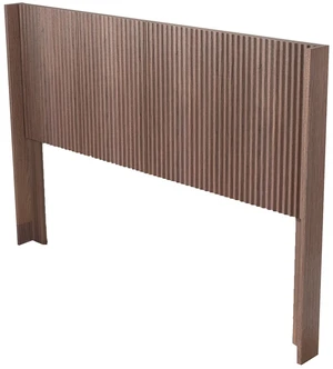 Queen Size Headboard, Wall Mounted Wavy Fluted Panel with Outlets, Walnut Brown, Solid Wood and MDF, Beds Frames Bases Queen Size Headboard, Wall Mounted Wavy Fluted Panel with Outlets, Walnut Brown, Solid Wood and MDF, Beds Frames Bases