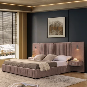 King Size Upholstered Bed Frame with Chenille Fabric with Pleated Design, Grounded King Size Platform Bed King Size Upholstered Bed Frame with Chenille Fabric with Pleated Design, Grounded King Size Platform Bed