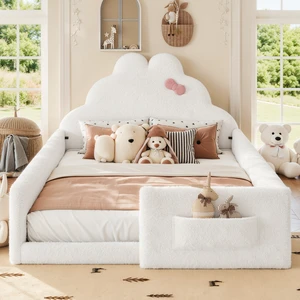 Full Size Upholstered Floor Bed, Low 001e Ground Floor Bed Soft Padded Upholstered Kids Safe Children Frame Full Size Upholstered Floor Bed, Low 001e Ground Floor Bed Soft Padded Upholstered Kids Safe Children Frame