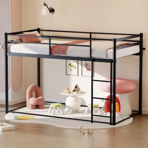 Twin Low Loft Bed for Kids and Teens, Heavy Duty Metal Frame with 36.3 Inch Under Bed Play Space Cushioned Ladder 10.9 Twin Low Loft Bed for Kids and Teens, Heavy Duty Metal Frame with 36.3 Inch Under Bed Play Space Cushioned Ladder 10.9