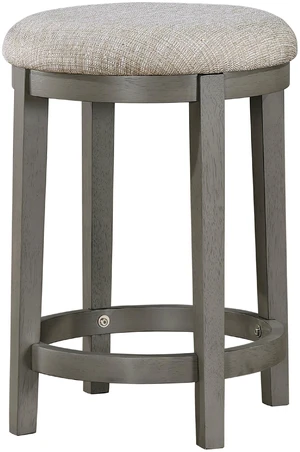 Anab Counter Height Stool Set, Round Polyester Seat, Gray, Wood and Fabric, Benches Stools Anab Counter Height Stool Set, Round Polyester Seat, Gray, Wood and Fabric, Benches Stools