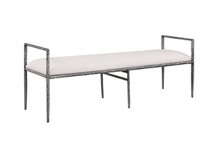 1 pc Bench Gunmetal Finish Hammered Forged Steel Fabric Cushion Seat, Fabric, Foam and Metal, Benches Stools 1 pc Bench Gunmetal Finish Hammered Forged Steel Fabric Cushion Seat, Fabric, Foam and Metal, Benches Stools