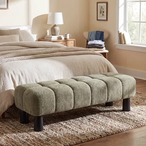 62.6 Inch Upholstered Bench Ottoman, Plywood and Rubberwood Frame End Bed Bench Holds 350 LBS, Green, Fabric, Plywood 62.6 Inch Upholstered Bench Ottoman, Plywood and Rubberwood Frame End Bed Bench Holds 350 LBS, Green, Fabric, Plywood
