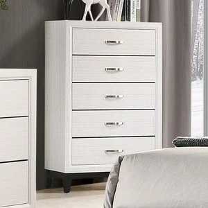 1 pc Chest Two Tone Design Wooden Legs Nickel Bar Pulls White Finish Furniture, Engineered Wood and Paper, Dressers 1 pc Chest Two Tone Design Wooden Legs Nickel Bar Pulls White Finish Furniture, Engineered Wood and Paper, Dressers