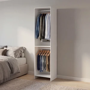 Napa Freestanding Closet Organizer with Hanging Rods and Storage Shelves, White, Particle Board, Dressers Chests Napa Freestanding Closet Organizer with Hanging Rods and Storage Shelves, White, Particle Board, Dressers Chests