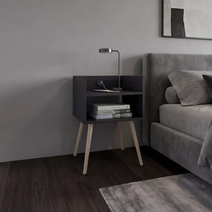 Nightstand with USB Port, Open Shelf Storage and Bedside Table, Wenge, Particle Board Nightstand with USB Port, Open Shelf Storage and Bedside Table, Wenge, Particle Board