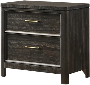 1 pc Nightstand Two Storage Drawers Brown Finish Accents Wooden Furniture, Brown Grey, Wood 1 pc Nightstand Two Storage Drawers Brown Finish Accents Wooden Furniture, Brown Grey, Wood