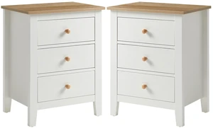 Nightstand Set, Wooden Bedside End Table, White, Particle Board and MDF Nightstand Set, Wooden Bedside End Table, White, Particle Board and MDF