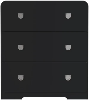 3 Drawer Nightstand Painted Bedside Table with U-Shaped Handles for and Entryway, Black, MDF 3 Drawer Nightstand Painted Bedside Table with U-Shaped Handles for and Entryway, Black, MDF