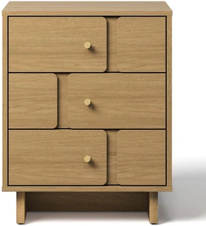 Professional 3 Drawer Nightstand Solid Construction, Load Capacity Storage Organizer for Living Space Oak Finish Professional 3 Drawer Nightstand Solid Construction, Load Capacity Storage Organizer for Living Space Oak Finish