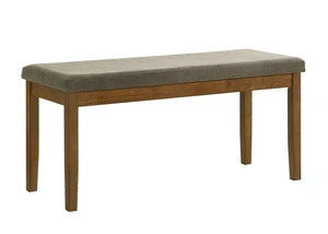 1 pc Padded Seating Bench Upholstered Fabric Wood Tone Brown Finish Dining Wooden Furniture, Brown Grey, Benches 1 pc Padded Seating Bench Upholstered Fabric Wood Tone Brown Finish Dining Wooden Furniture, Brown Grey, Benches