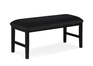 1 pc Upholstered Bench Soft Neutral Tone Dark Finish Legs Wooden Dining Furniture, Black, Fabric and Wood, Benches 1 pc Upholstered Bench Soft Neutral Tone Dark Finish Legs Wooden Dining Furniture, Black, Fabric and Wood, Benches