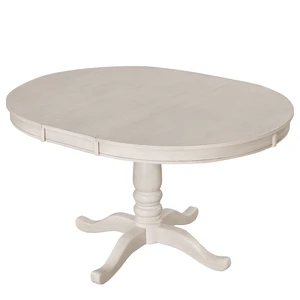 Dining Round Table Kitchen Table for Dining, Dinette Breakfast Nook, Antique White, Solid Wood and MDF Dining Round Table Kitchen Table for Dining, Dinette Breakfast Nook, Antique White, Solid Wood and MDF
