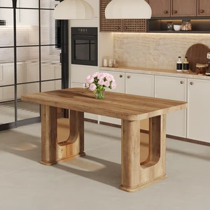 64.5 35.4 Inch Color Textured Dining Table, Perfectly Blending Simplicity and Transparency Made MDF Material 64.5 35.4 Inch Color Textured Dining Table, Perfectly Blending Simplicity and Transparency Made MDF Material