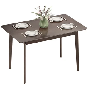 47 Inch Mid Century Dining Table, Rectangular Kitchen Table with Wood Grain Finish Tapered Legs Wood Frame for Small 47 Inch Mid Century Dining Table, Rectangular Kitchen Table with Wood Grain Finish Tapered Legs Wood Frame for Small