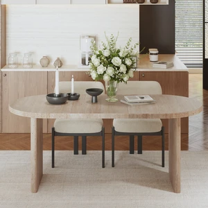 70.87 Inch Extendable Dining Table with Removable Extension Leaves, Mid-Century Table Suitable for Dining Kitchens 70.87 Inch Extendable Dining Table with Removable Extension Leaves, Mid-Century Table Suitable for Dining Kitchens