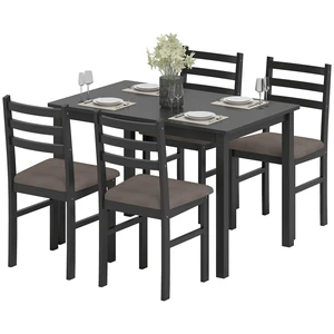 5 Piece Dining Table Set for with Solid Wood Frame, Kitchen Table Set with Upholstered Padded Chairs for Small Space 5 Piece Dining Table Set for with Solid Wood Frame, Kitchen Table Set with Upholstered Padded Chairs for Small Space
