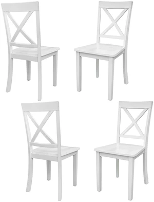 4 Pieces Dining Chairs Set for 4 Persons, Kitchen Solid Chairs, White, MDF, Dining Kitchen Sets 4 Pieces Dining Chairs Set for 4 Persons, Kitchen Solid Chairs, White, MDF, Dining Kitchen Sets