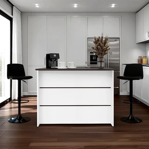 Open Shelves Kitchen Island, White, Particle Board, Kitchen Islands Carts Open Shelves Kitchen Island, White, Particle Board, Kitchen Islands Carts