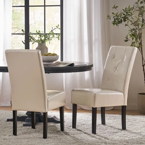 Dining Chair, Ivory, Bonded Leather, Seating for Dining Dining Chair, Ivory, Bonded Leather, Seating for Dining