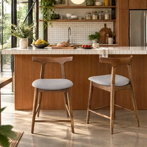 Counter Chair, Walnut, Rubber Wood, Seating for Dining Counter Chair, Walnut, Rubber Wood, Seating for Dining